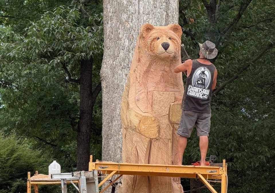 Bear Carving, School Pride